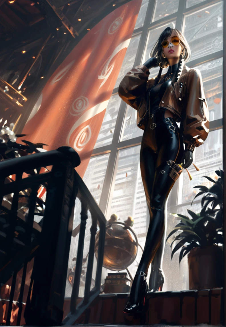 Fantasy,wlop style, Guweiz charecter illustration,, digital artstyle,clean tightfit outfit, female 