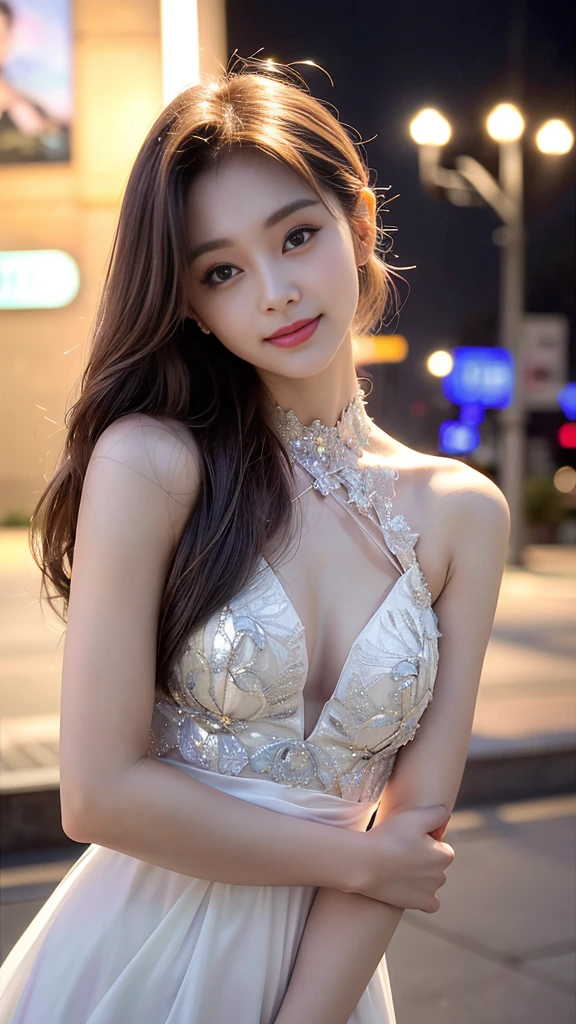 masutepiece, Best Quality, Illustration, Ultra-detailed, finely detail, hight resolution, 8K Wallpaper, Perfect dynamic composition, Beautiful detailed eyes, doress,Medium Hair, mid-chest, Natural Color Lip, Random and sexy poses,Smile,Tower Mansion