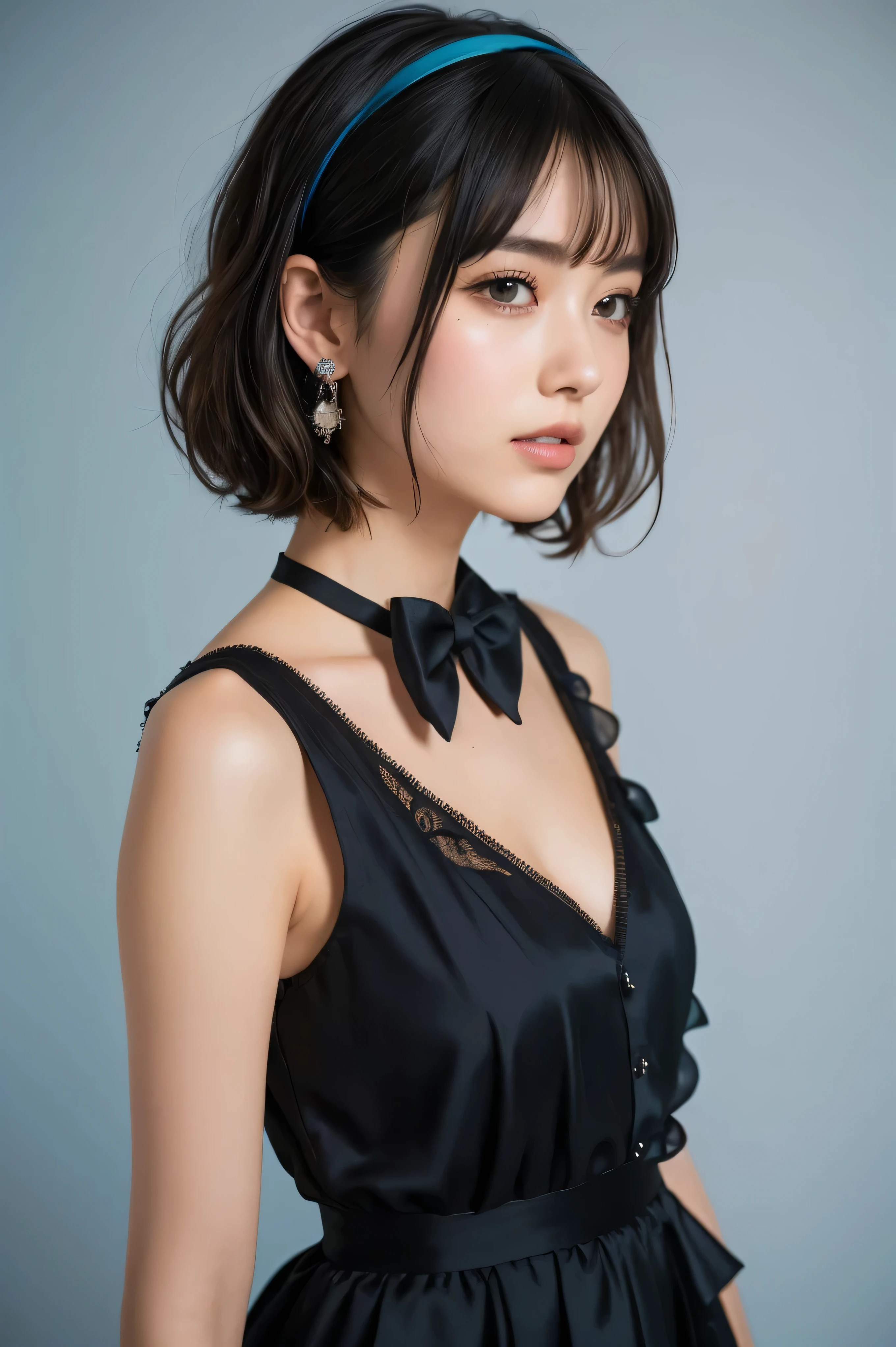 masterpiece, high quality,16k,8K,beautiful,get used to it,exquisite,extremely get used to it, finely get used to it, high quality, insanely get used to it, ultra get used to it, ultra high resolution, high quality, beautiful face, Japanese, NSFW,wet,she is short,small breasts,open_mouth,(baby face:0.7),shortcut hair,Realistic, (masterpiece:1.4, best quality), (intricate details), unity 8k wallpaper, ultra detailed, (pastel colors:1.3), (lace) underwear and corset, beautiful and aesthetic, 1girl, detailed, solo, Victorian mansion,(Pin-Curls hair style:1.3),(upper_body:1.5),smile
