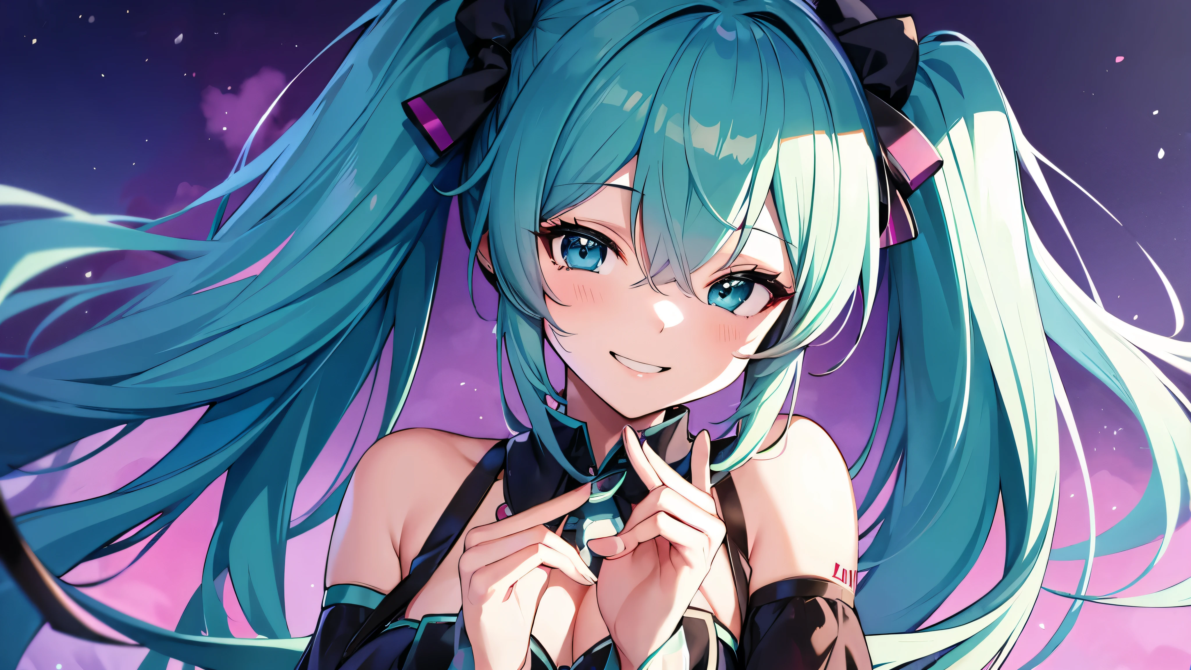 Hatsune Miku、Anime characters、smile、Wearing a Joker costume