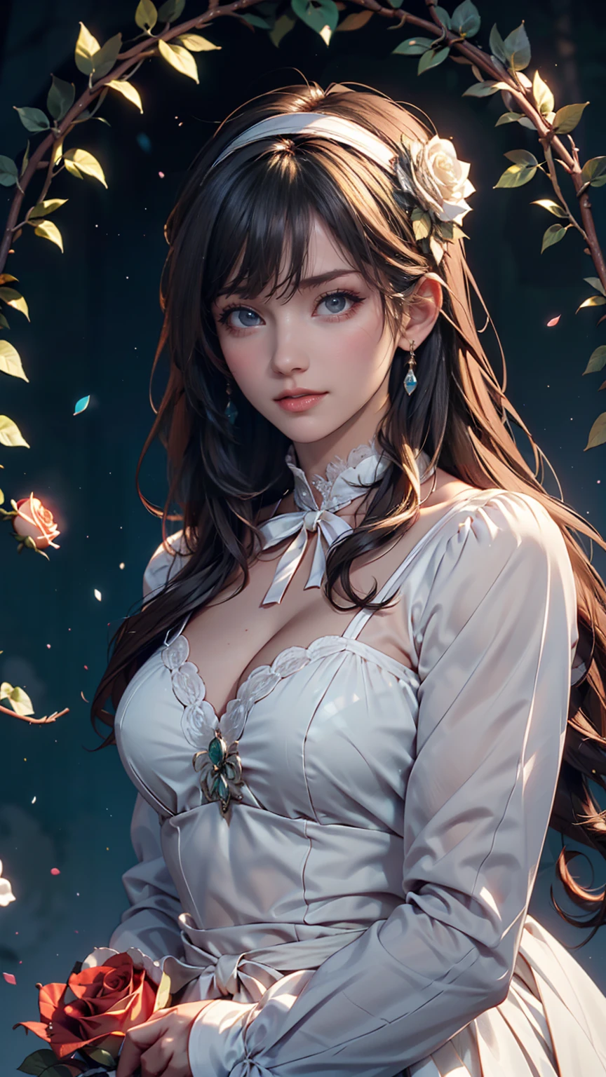high details, best quality, 16k, RAW, [best detailed], masterpiece, best quality, (extremely detailed), full body, ultra wide shot, photorealistic, dark fantasy art, goth art, RPG art, D&D art, a picture of a dark female fairy resting in a flower meadow, extremely beautiful fairy, ultra feminine (intense details, Masterpiece, best quality), best detailed face (intense details, Masterpiece, best quality), having wide butterfly wings butterfly_wings, spread butterfly wings (intense details, Masterpiece, best quality: 1.3), (purple: 1.5) colors wings (intense details, Masterpiece, best quality), (dark red) hair, long hair, shinning hair, flowing hair, shy smile, innocent smile, (blue: 1.3) eyes, dark blue lips, wearing (white: 1.3) dress latex corset (intense details, Masterpiece, best quality), dynamic elegant shirt, chocker, wearing (red: 1.3) high heels, in various shades of red colored flower meadow (intense details, Masterpiece, best quality), (red flowers: 1.2) , (black flowers: 1.2), (white flowers: 1.2), (blue flowers: 1.3) [extreme many flowers] (intense details, Masterpiece, best quality), dark colorful flowers (intense details, Masterpiece, best quality), flower meadow in a dark goth field background, night time, moon rising, dim light, cinematic light, High Detail, Ultra High Quality, High Resolution, 16K Resolution, Ultra HD Pictures, 3D rendering Ultra Realistic, Clear Details, Realistic Detail, Ultra High Definition, #chinese cloth, dungeons and dragons, DonMDr4g0nXL