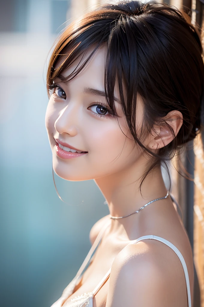 (masutepiece:1.3), (8K, Photorealistic, Raw photo, Best Quality: 1.4), Japanese, (1girl in), Beautiful face, (Realistic face), (Black hair), Beautiful hairstyle, Realistic eyes, Beautiful detailed eyes, (Realistic skin), Beautiful skin, Attractive, 超A high resolution, A hyper-realistic, Highly detailed, Golden ratio,School uniform. (3 Gills:1.5),  (Sony Alpha 1, 50.1 megapixel full-frame CMOS sensor, 8K video recording function), (telephoto lens), (Realistic),(8K, 超A high resolution, Best Quality, masutepiece:1.2),Ultra-detailed,beautifull detailed face, FULL ANATOMY,(Beautiful detailed eyes:1.3),Smile,extremely delicate and beautiful,
Extremely detailed,
nffsw,
Unity,
8K Wallpaper,
amazing,
finely detail,
Ultra-detailed,
High resolution,
Extremely detailed,
extremely detailed eye and face,Wet, ((Luxury Hotels:1.1)),((Colorful micro bikini:1.1)), [Ponytail],(huge-breasted, cleavage:1.3),