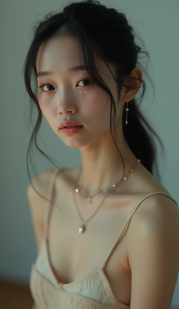 A beautiful Asian girl looks like Oona O'Brien naked in full length - SeaArt AI