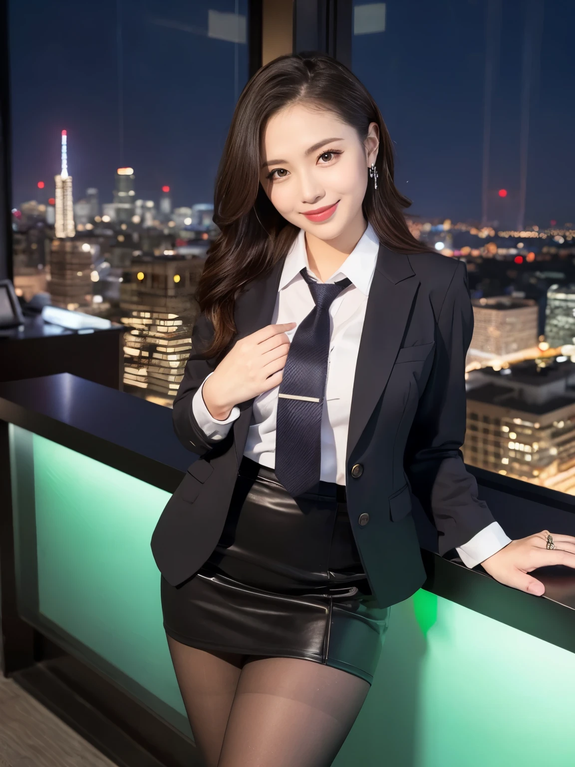 (8K), (highest quality: 1.2), (Realistic), (Realistic: 1.37), Ultra-high resolution, 1 girl, cute, (Embarrassed smile:1.2), (Blushing:1.4),Mouth closed, Beautiful details, Beautiful Nose, black straight Hair, giant dulcefo, pork, Thighs,Navel exposed,University Student Uniform,A simple blazer,Pleated skirt,(The skirt and tie are tartan check pattern.:1.3), (sitting on a casino chair :1.2),(Shiny Thighs:1.2), medium shot ,脚を閉じて