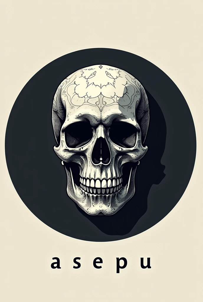 Image of a drawing of a skull simulating a letter o