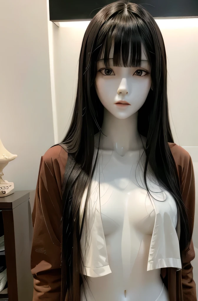 (Large Breasts:1.8) ((Random poses that show off as much hair as possible:1.2)) ((Beautiful 12-year-old junior high school girl with long black hair, girl with super length Hair, extremely length Hair, extra length Hair, very long, Flowing Hair, very length Hair, length Hair girl, very long, Flowing black hair, length Hair windy, Very long black hair, length, Flowing Hair, length and curly hair, with length Hair, length Hair!!!! Stand in front of a mirror Her highest quality hair is long and straight., very long, highest quality black hair, length hair in the center, Highest quality long straight hair, length, straight, beautiful, High quality hair, length and free black highest quality straight hair, length Hair, length and straight, highest quality black hair, Perfect silky straight hair of the highest quality, straight, highest quality black hair, length black straight hair, length, Thin black hair Her hair is long and straight, very long black hair, length hair in the center, length straight hair, length, straight, beautiful hair of the highest quality, length Hair, length, straight black hair, length and free straight black hair, straight black hair)) (Her bangs are perfect.:1.3) (Pure white wall background:1.8. Photo of upper body from waist up) (Japan'The cutest 12 year old hair model) ((highest quality)), ((masterpiece)), (Familiar) (Get used to it) Perfect Face (Her skin is a typical Japanese skin color.、And very detailed) (She is wearing a light blue skirt and a white blouse....) (She has a beautiful face and a slim figure..., Narrow eyes) (She has perfect beautiful makeup and face Lipstick is light red A solid eyeliner) ((Rich 1.4)) (Extremely detailed 8K) (Ultra-fine skin texture 1.4) (Actual, Vibrant:1.4), double eyelid Sharp focus:1.2、Beautiful woman:1.4 Dynamic Lighting (Genuine RAW photos taken by professional photographers) (Her long bangs、Well Organized) (Turn your whole body to the viewer) Professionally lit from the front (She has a bright and cheerful face) (Above the knee shot:1.5)