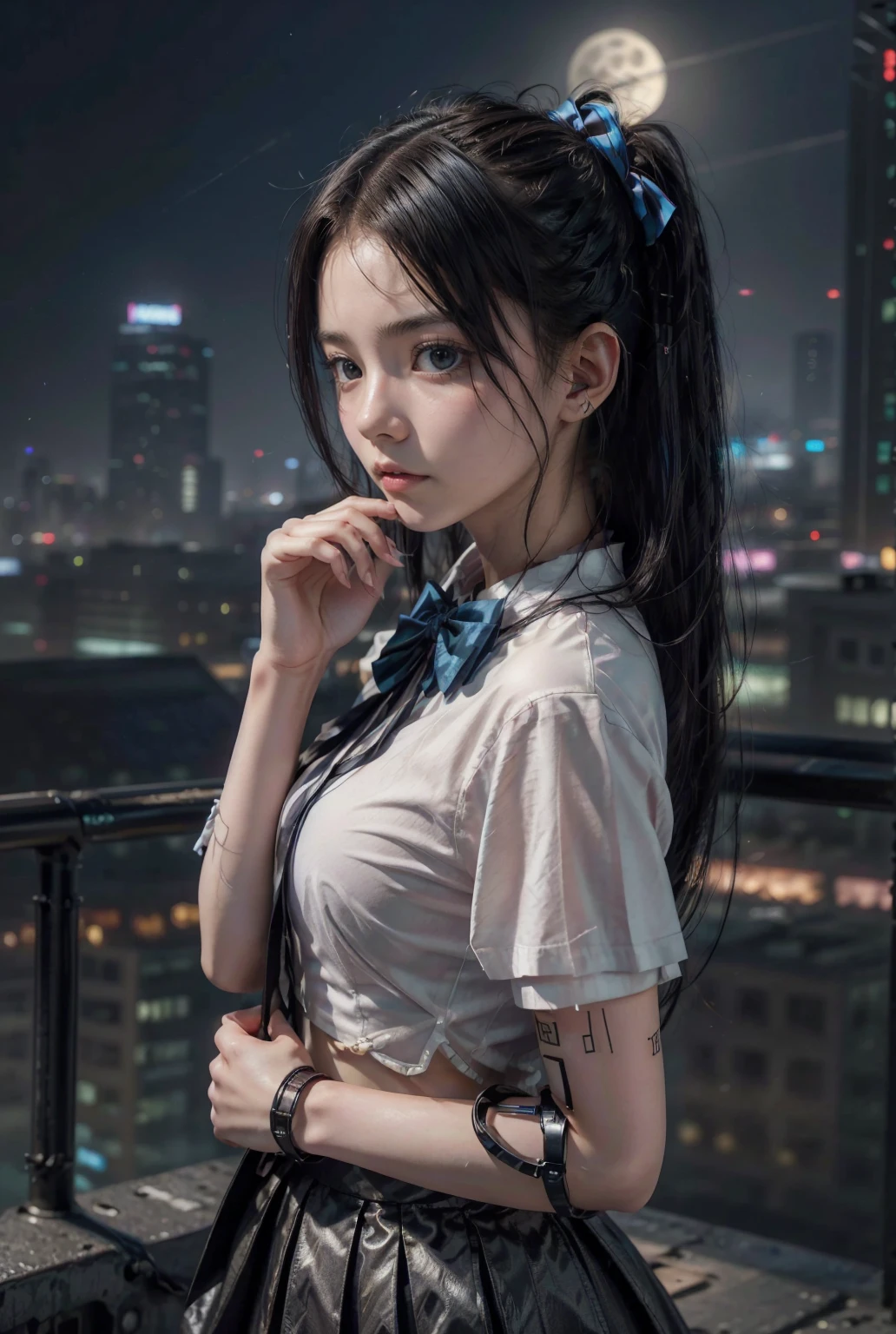 Jenna Ortega, Abstract beauty, Centered, Looking at the camera, Approaching perfection, Dynamic, Moonlight, Highly detailed, art stations, Concept art, Sharp Focus, Illustration, art by carne griffiths and wadim kashin, Graphite Drawings