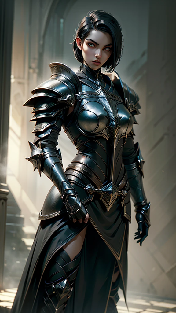 "Cinematic footage of the Silver Armor Warrior Rabbit，Elaborate heavy armor glistens in movie lights。”