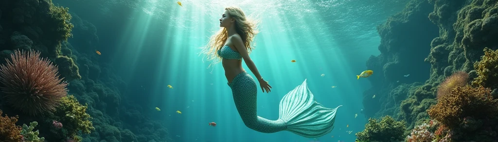 (SimoneSimonsQuiron  woman) ,  smile, cute, cute pose, looking at viewer, swimming, thick thighs, (very long Mermaid tail:1.4), (realistic:1.2), (realism), (masterpiece:1.2), (best quality), (ultra detailed), (8k, 4k, intricate),(full-body-shot:1),(Cowboy-shot:1.2), (85mm),light particles, lighting, (highly detailed:1.2),(detailed face:1.2), (gradients), sfw, colorful,(detailed eyes:1.2), (detailed ladscape, sea, underwater:1.2),(detailed underwater coral background),detailed ocean floor landscape, (dynamic angle:1.2), (dynamic pose:1.2), (rule of third_composition:1.3), (Line of action:1.2), wide shot, daylight, solo,
<lora:quiron_SimoneSimons_v3:1>,