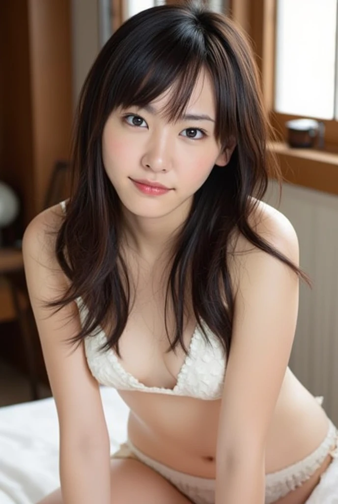 (((Attractive naked with white skin:1.5))),White underwear、((Small underwear:1.5))、  See-through Underwear :1.5、 Big Breasts , on a hotel bed , 20 year old cute Japanese woman , (( very accurate anatomy :1.0)), (photo Realistic:1.4), (hyper Realistic:1.4), (最高品質のRealisticな肌の質感:1.4), (Improved quality:1.4), (  enhances the beauty of skin texture :1.1), Clean, glowing skin, mesh, thin:1.2, (Realistic:1.3), Realisticなライティング, (  smoother lighting  :1.05), (Improving the quality of cinema lighting:0.9), Backlight, A gentle light for your face,  ray tracing, ( bright light:1.2), 32K,  1 Japanese woman, fine grain,  detailed face , ( Film Grain:1.1),( Highlight Your Body Line :1.1),  high definition ,  Natural Look , Kind eyes, Improves hair quality,  Delicate Shading , Transparent muscles,  Graceful Posture,  beautiful eyes ,  vivid details, Soft light reflection, Beautiful contours, Delicate skin tones, Thin hair ,

