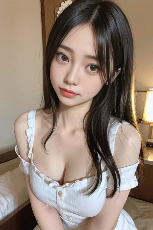 top-quality、Full limbs、complete fingers、(1 beautiful woman、super beautiful face、sweat、Slender beauty、skinny:1.5)、(straight haired、blown hair、blunt bangs、head tilt:1.3)、(nude、pubic hair、very skinny：1.7)、cleavage、gorgeous hotel、Vip Room、on bed、(vulgarity:1.8)、（woman trembling with sexual climax、ahegao：1.9）、（woman on top、vaginal、sex、holding  hands 、twist her waist：1.9）、pubic hair