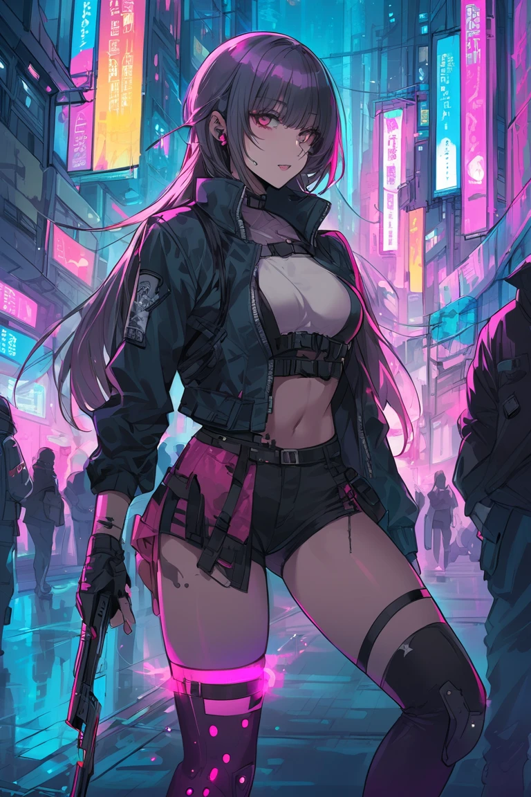 Cyberpunk crime city