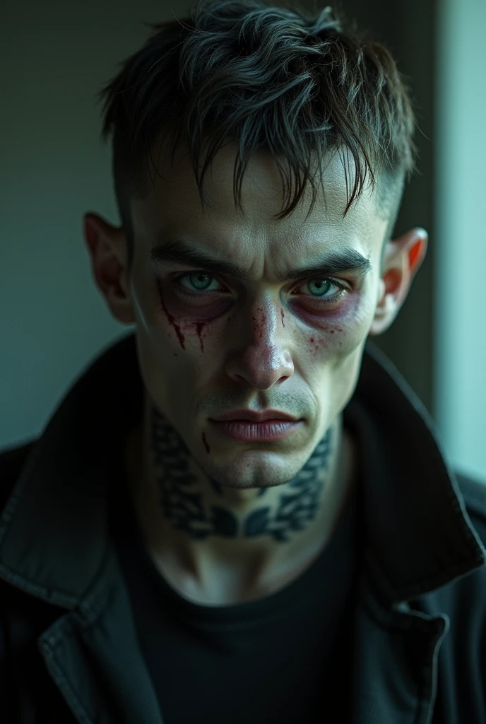 Epic composition, dynamic pose, (masterpiece, best quality), 2boy, 30 year old, chav, rough, dirty, mean, bully, druggie, two boys fist fighting, blood splatter, (streets), rain splashing raindrops puddles, realistic, dramatic lighting, atmospheric, intricate detail, Photorealistic, hyperdetailed, life-like, sharp focus, ((detailed realistic skin, life-like detailed realistic face)),