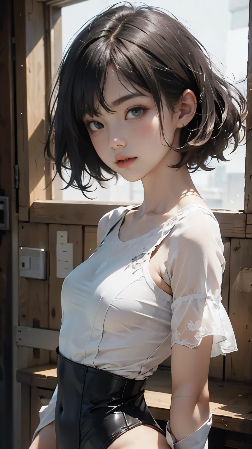(ultra high res,photorealistic,realistic,best quality,photo-realistic),
(high detailed skin,visible pores,real person,photograph),
<lora:cuteGirlMix4_v10:0.6>,mix4,
(8k, raw photo, best quality, masterpiece), 1 japanese girl,photon mapping, radiosity, physically-based rendering,((face close-up,haunting smile)),((((short hair)))),
(blush|cute and playful|adorable|small breasts|thick bangs|beauty|18 years old|childish looks|under 18 years old|hairpin),((((skinny)))),