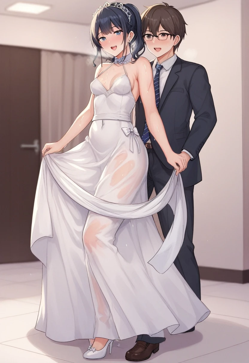 score_9, score_8_up, score_7_up, score_6_up, score_5_up, score_4_up,evaluation_explicit,source_anime, 
BREAK 
Full body image 
BREAK 
Only girls
BREAK 
Small breasts、Height:120cm ,10歳
BREAK
Pure white wedding dress、Long Skirt,no pants, Well good, no underwear、Wet and transparent,Wet and clingy dress
BREAK
wedding　Girl getting raped、Height:120cm 
THE BREAK
Shame、頬が赤い 
BREAK 
Breasts exposed
BREAK 
paizuri