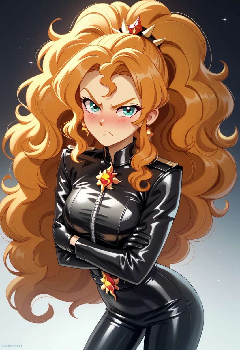 Eqg   adagio in Black LaTeX costiume angry kiss sunset shimmer 