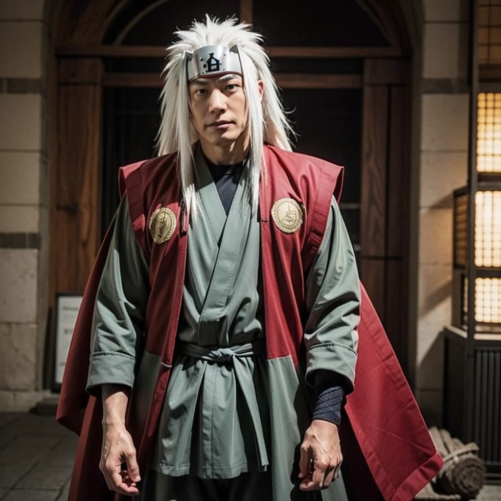 Jiraiya, White long hair, head protector