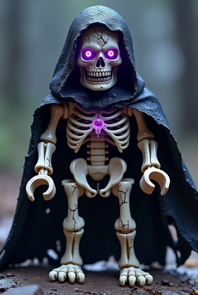 8k, extremely detailed, film lighting, a friendly and cute wizard skeleton, with red eyes, holding a crystal ball