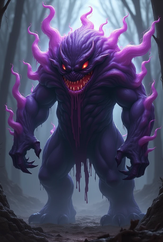 Zac champion of league of legends (scary transparent pink slime muscular monster with an antenna on its head)