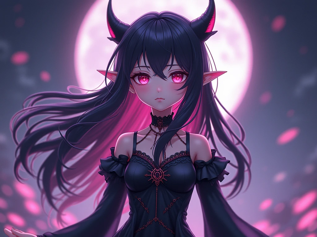 professional lighting,moody lighting,upper body,<lora:anti_longtorso_v10:1.5>,<lora:GoodHands-vanilla:1>,
BREAK
1girl,solo,(evil grin,grin:1.3),(open mouth:1.4),red eyes,glowing eyes,looking at viewer,<lora:Loraeyes_V1:0.3>,<lora:gloweyes_v100:1>,
BREAK
red hair,long hair,straight hair,demon horns,(demon wings:1.2),
BREAK
(demon girl:1.2),black dress,bare shoulders,(holding knife:1.4),
BREAK
(at night,darkness,no light:1.3),(indoors,window,red night sky,red full moon:1.4),<lora:darkness_v100:1>,<lora:boldline:-0.5>,<lora:hyperdetailer_v095:0.2>,, (masterpiece, ultra-detailed, best quality:1.5),
(high resolution:1.5),(beautiful pretty cute face, beautiful detailed eyes:1.3),
shiny skin,shiny hair,