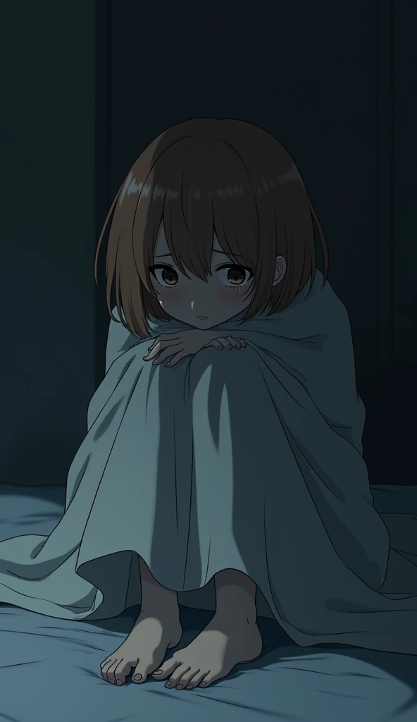 a boy and a girl in an intimate embrace on a bed, the boy crying, rain visible through a window, detailed anime style characters, 1boy, 1girl, anime, anime boy, anime fox girl, orange hair, lying down, hugging, crying, bedroom, intimate, sad, rainy window,, 8k, masterpiece, dramatic lighting