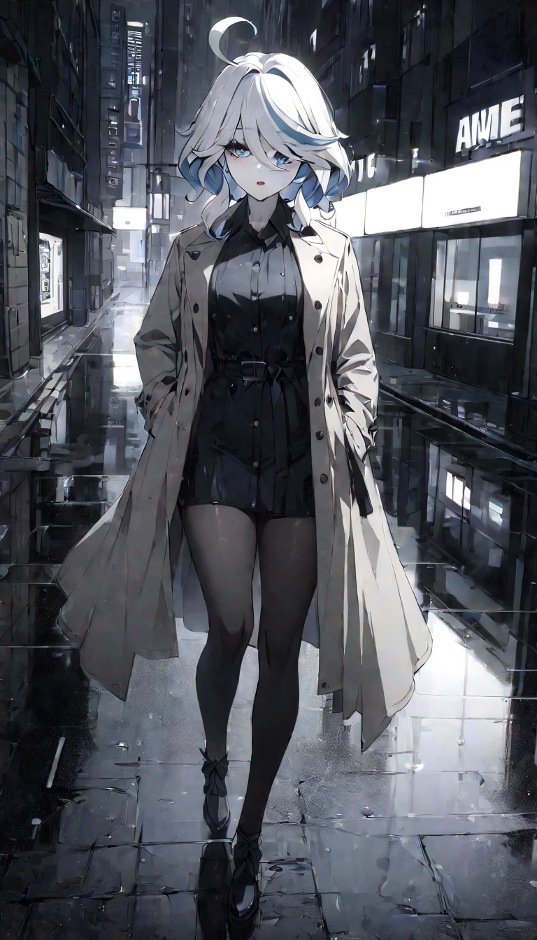 a rainy day, girl wearing a trench coat, pantihose, front view ,wet cloths ,walking in the rain, reflections on wet pavement, city buildings in the background, overcast sky, dramatic lighting, muted color palette, detailed texture on the coat and umbrella, atmospheric mood, cinematic composition, furina \(genshin impact\), heterochromia, best quality, masterpiece), whole body, mature female, unaestheticXL_bp5, (negative_v2 Color_Balance_Calibration:0.8), SimplePositiveXLv2 Street, night , street, best quality, masterpiece), 1women ,4k, 8k, uhd, hdr, detailed background,mature female, makeup, lipstick, red lipstick, whole body,
