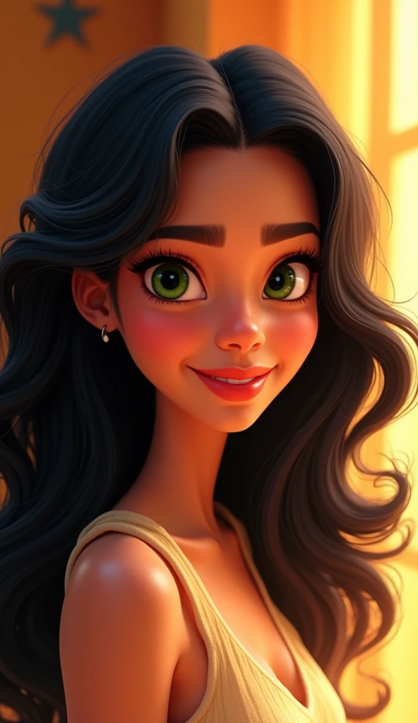 40 year old black haired woman animated disney