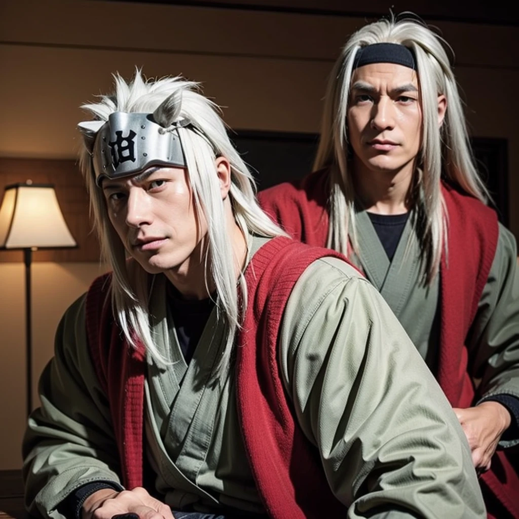 Jiraiya, White long hair, head protector