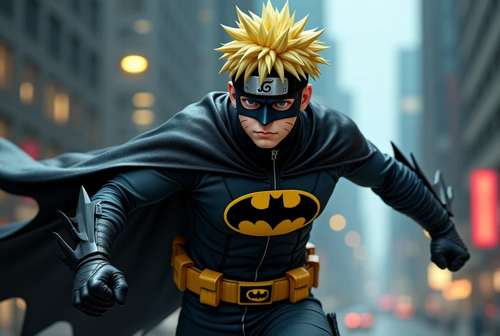 Naruto dressed as Batman 