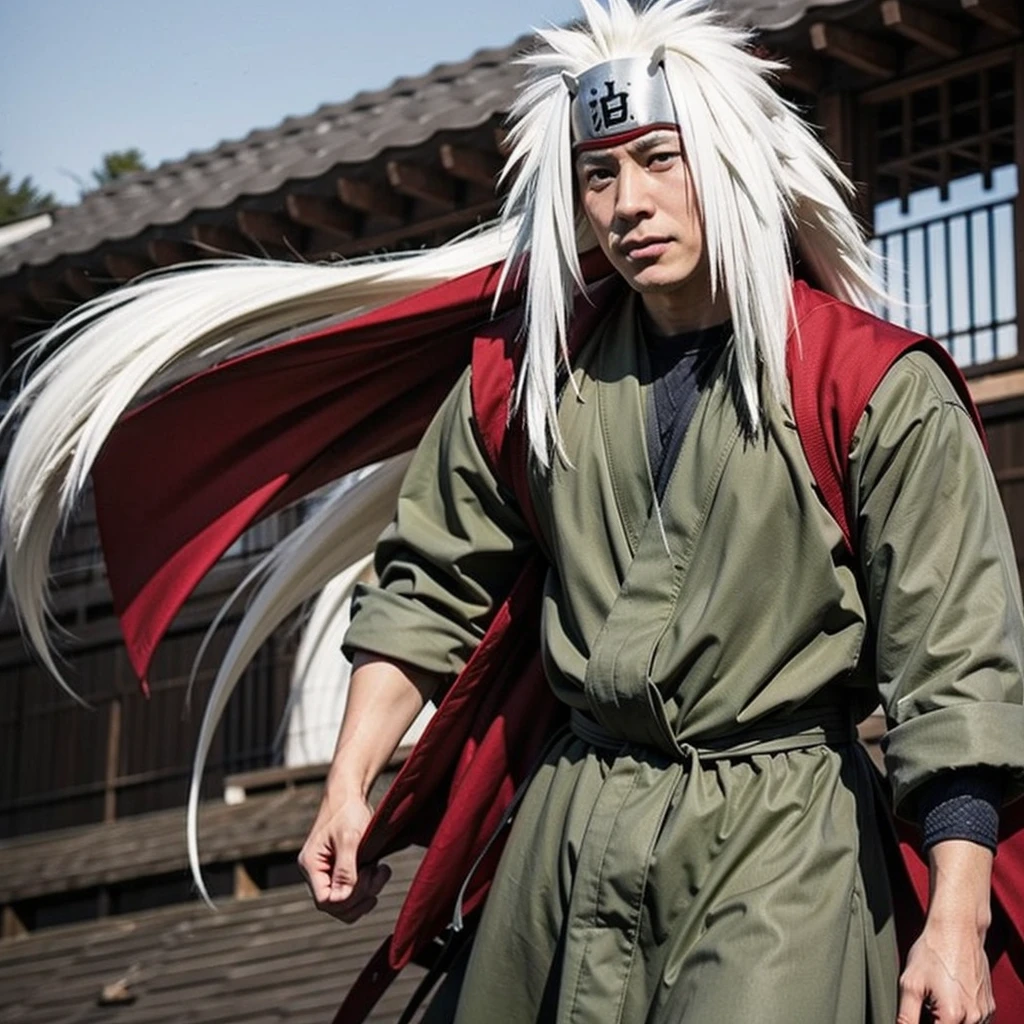 Jiraiya, White long hair, head protector