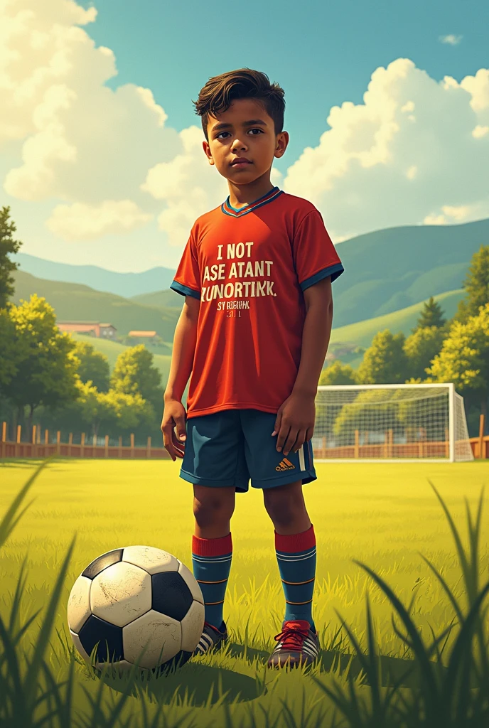 A boy who has curly hair,7 feet tall, fair skin long shape face who's around 20 years old in football jersey shayaank 07