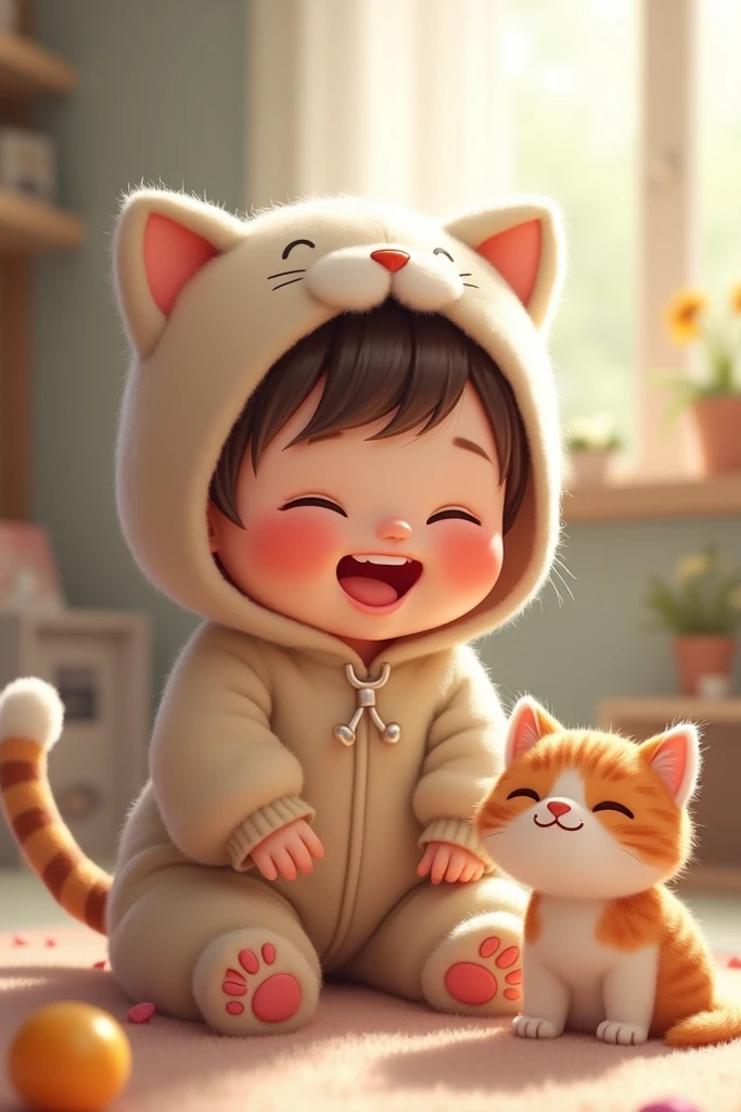 Vogue Runway, full body portrait of an Asian 3 year old children, wearing a winter coat with a figure of cute tiger, white sneakers. In the style of an Asian 3-year old children --ar 1:2 --stylize 750