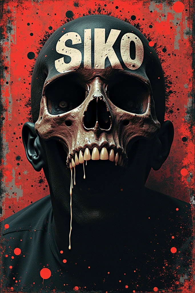 official art, unity 8k wallpaper, ultra detailed, aesthetically pleasing, High quality, masterpiece, best quality, Punk skull with red mohawk, side view, 1man, looking left, wide open mouth, detailed teeth, empty eye sockets, black and red graphic style, high contrast, (best quality, 4k, 8k, high resolution, masterpiece:1.2), ultra-detailed, illustration, HDR, UHD, sharp focus, bold lines, (punk, rebellious, aggressive:1.2), cool color tones, lineart