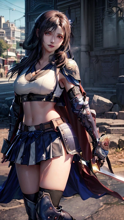 (Female Warrior: 1.5), (Blonde warrior girl: 1.3), 1 girl, standing alone, Bela , Youngh, (hair blonde), (blue colored eyes), Skinny, breasts small, Face pretty, Waist slender, fine legs , space between thighs, (Knight's Armor), (steel breastplate, Steel gauntlets, steel gloves: 1.1), (blue mini skirt: 1.3), (Skirt Lifted by itself: 1.1), (Skirt Lift: 1.3), (showing White-panties: 1.3), White-panties, tiny panties, (camel toe: 1.2), front-facing, (cowboy shot), medieval fantasy, Dungeons and Dragons, rpg character, best qualityer, (work of art), ultra-realistic, 8k, (Em SFW:1.7)