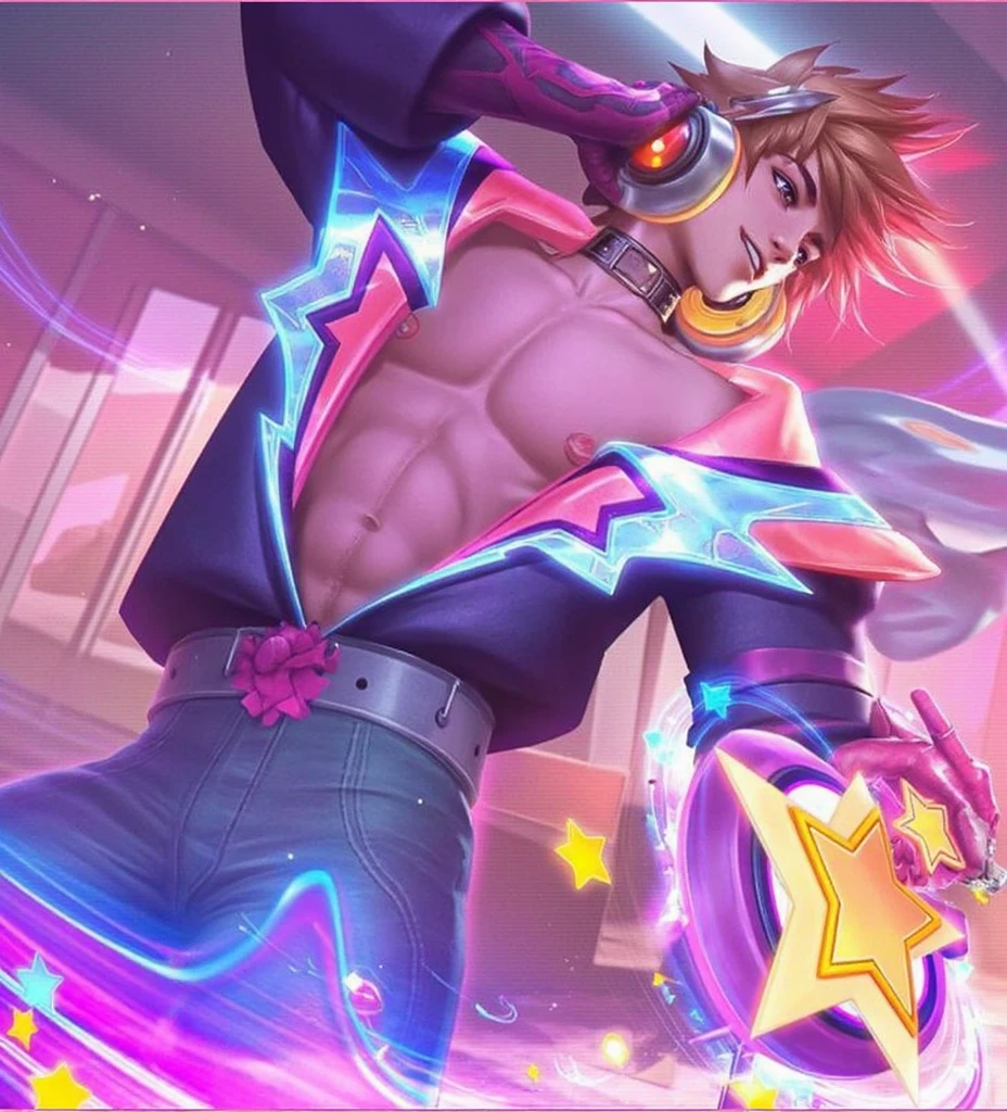 Ezreal, masterpiece,  Best Quality , official art,  8k,  very detailed ,   similar to Kemono , 1 man, ink, sky blue hair,  long hair,  detailed eyes, Fun in the forest, bare shoulders, Hanfu, Lake, pure, soft smile, bamboo, tea, pink hair