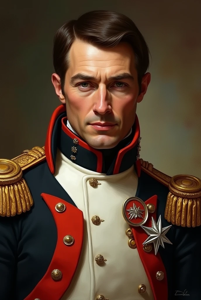 Napoleon Bonaparte image with a determined expression on the screen hyperrqlistic cinematic 8k
