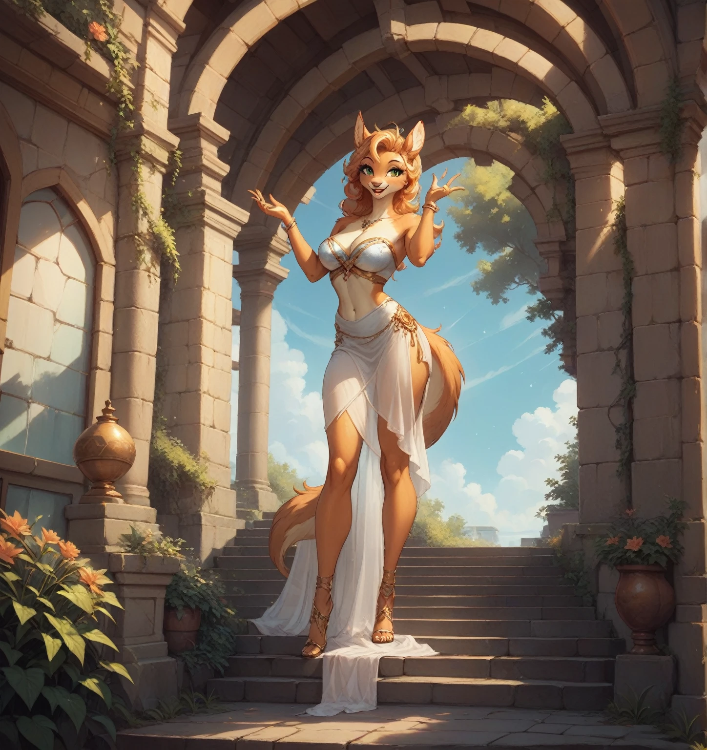 A beautiful, (masterpiece), high quality, perfect lighting, highly detailed CG Unity 8k wallpaper, high resolution, perfect lighting, youthful, adolescent, tall, slim, skinny, frail slender figure, slim legs, distinctly feminine figure, narrow hips, long legs, close-up shot, detailed face, adolescent anthro lioness character, narrow hips, long legs, slim, distinctly feminine figure, fluffy, thick volumetric golden-brown fur, piercing green eyes, long flowing mane, 3D CAD Model style, standing upright in a medieval castle chamber, expression of focused concentration, tail swaying gently, slender fingers holding a quill, slim waist and poised posture as she writes a fastidious essay on the treatment of ancient customs, her belly slightly exposed by her flowing gown.