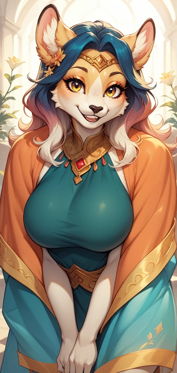 By personalami. ((Masterpieces)). ((Beautiful and detailed)). ((Best quality)). shy Furry slutty cat. Shameless Slave outfit. Big saggy breasts. Big shameless ass. huge nipple slave piercing decoration