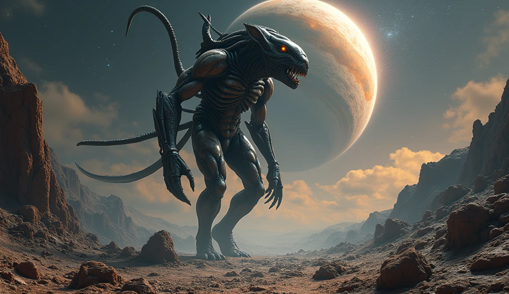 alien leader, A colossal and terrifying creature on an Earth devastated by a galactic war