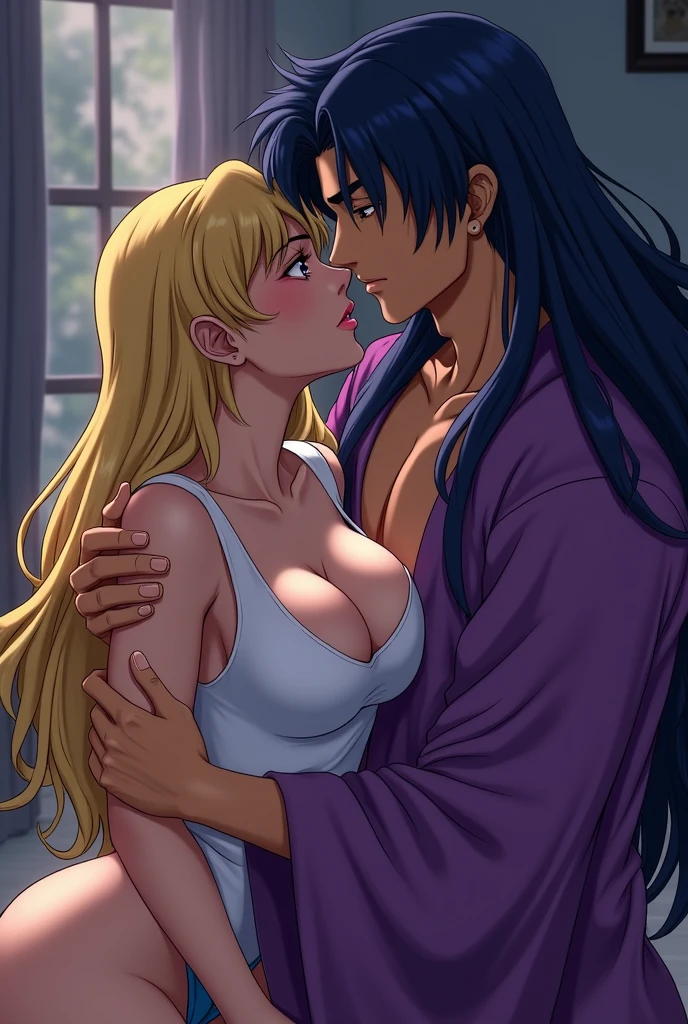 A anime character Tsunade  with jiraya havig sexy and without dresses geting inside jirayas deak 