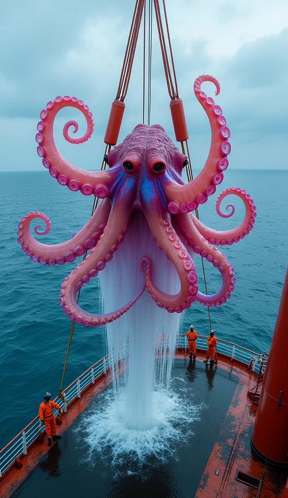 Octopus Rowing Hyper-realistic photograph of a colossal Tremoctopus (Blanket Octopus ...