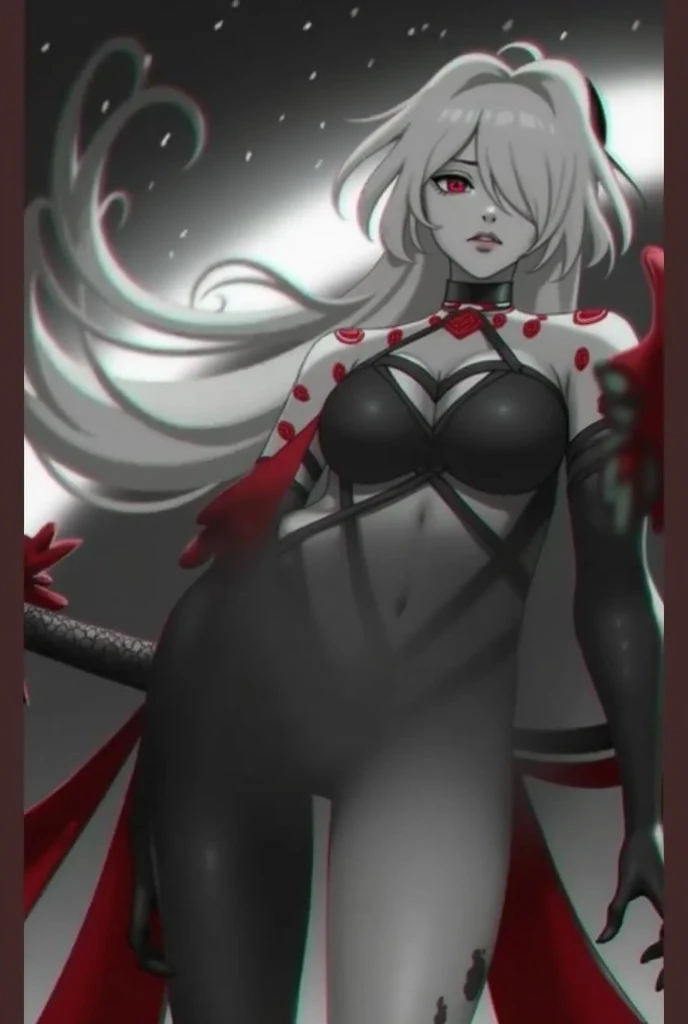 Chica aterradora fantasma horriblemente espeluznante como un demonio aterradora y bella