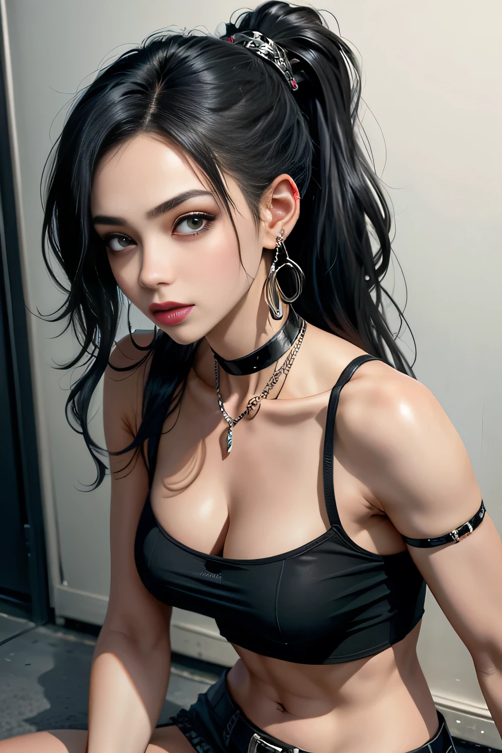 work：1、Highest quality、超High resolution、8K、High resolution、High resolution、RAW、(High resolution)、(Reality：1.2)、1 Black women(Aphrodite)、in the forest、Black women、Functional、Sophisticated woman、red、Large Breasts、Dark Hair、Visually or visually noticeable、Earrings、Black Face、Protruding cheeks、黒いEarringsの目、Black lipstick marks、Black lipstick marks、Black lipstick marks、profile。