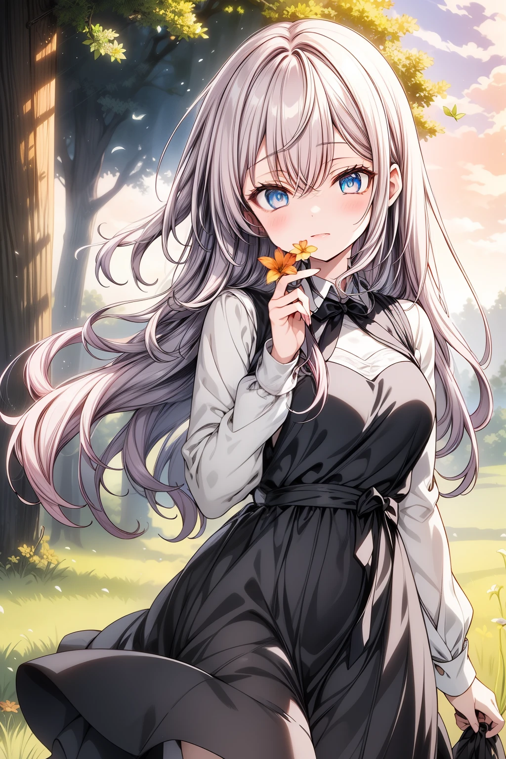 nsfw, nude, girlish, cat ears girl, mirando al espectador, pechos grandes, pelo color blanco, pelo corto, por el blanco, ojos verde