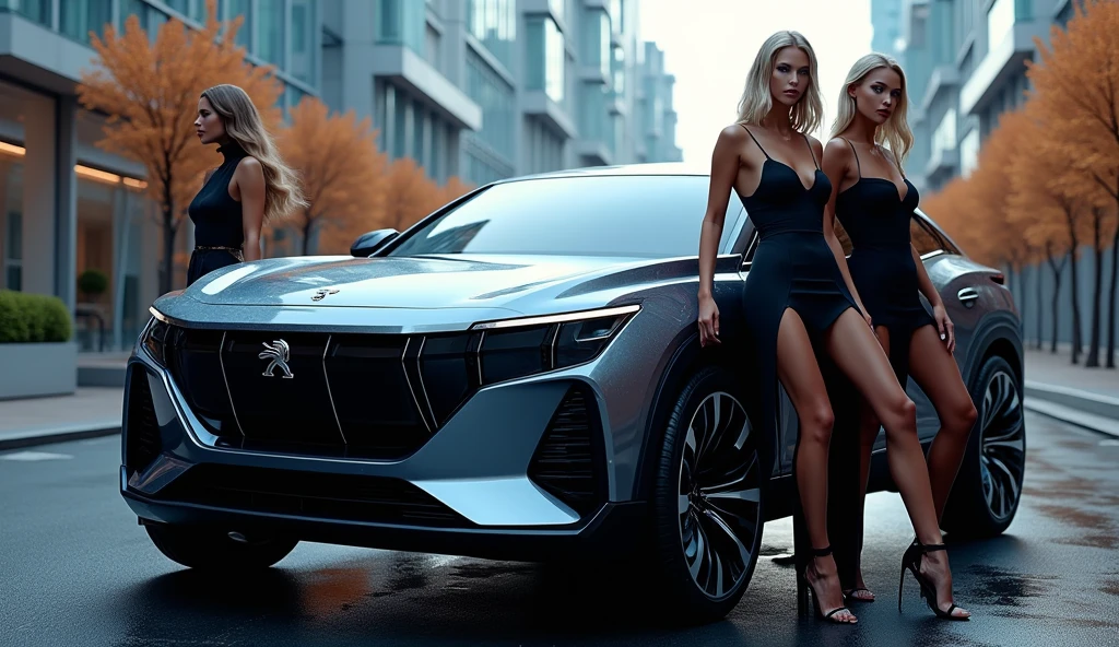 A white 2016 Mazda 3 with 2 sexy girls next to it