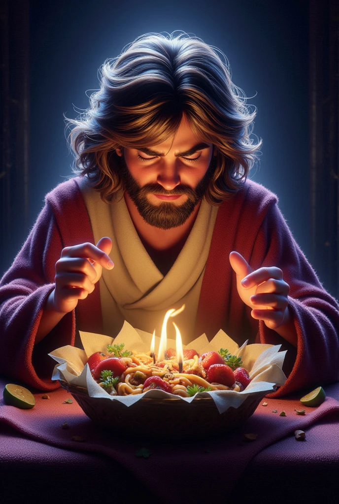 Christian art, birth of jesus,  illustration, score_9, score_8_above, score_7_above, (  cute 1.5 ), (masterpiece:1.4),( Best Quality :1.4),( High resolution:1.4), (Looking at the Sect 1.1) happy dinner, Disney-Pixar 