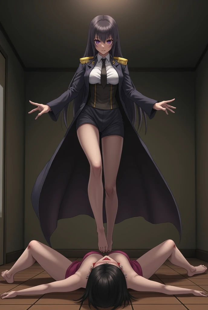 Small breats, slim hip, tight waist, in a classroom, in the midst of defecating, smile, lie down on school desk, Well-formed face, whole body
