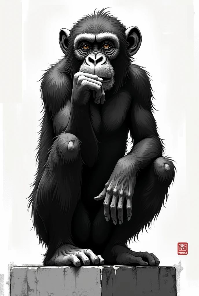 Banksy style、Stylish、Chimpanzee、
