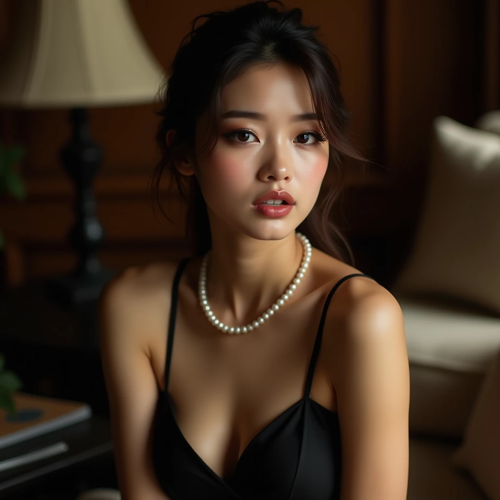 Masterpiece, 4K, award-winning photos, extremely detailed, amazing, fine detail, ridiculous, highly detailed woman, extremely detailed eyes and face, glare eyes, big breasts, photography 4 Kodak Portra 400 camera F1. 6 colorful lenses, ultra-realistic textures, dramatic lighting IrrealEngine ArtStation Cinestill 800 tungsten light on trends, heels, stockings