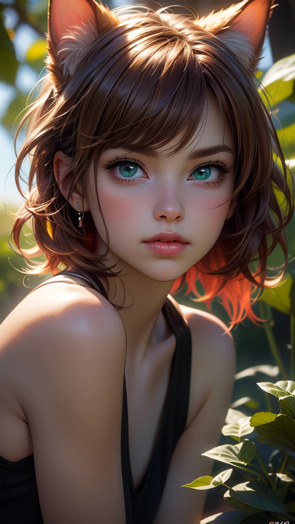 kawaii style, (solo, full body photo:1.3), (getting undressed:1.3), (haze, fog, mist:1.3), chiaroscuro, <lora:DDR_Fashion:0.3>, AnalogRedmAF <lora:AnalogRedmondV2-Analog-AnalogRedmAF:0.1> (high gloss skin:1.2), random hair color and hair style, very skinny slender fit-muscled body, thin waist, (naturally sagging breasts:1.2), extremely detailed face eyes lips 35mm, bokeh, 9:16, (intricate details:1.12), hdr, (intricate details, hyperdetailed:1.15), (natural skin texture, hyperrealism, soft light, sharp:1.2), detailed, sunlight passing through foliage <lora:add-detail-xl:1> <lora:DetailedEyes_V3:1>, perfect eyes <lora:perfect-eyes:0.3>, cute, adorable, brightly colored, cheerful, anime influence, highly detailed